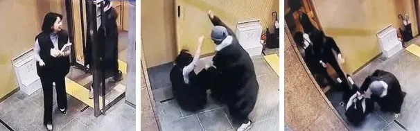 初中生在確認裴賢鎮的身分後（左圖)，用石頭部襲擊，更在她倒地後還多次猛砸她頭部（中圖）。附近餐廳員工聽到她喊救命，出來制止。翻攝南韓《朝鮮日報》