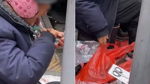 攤商大叔「原味剪刀」舔完再賣 假裝未拆封噁爆網友