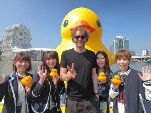黃色小鴨魅力無法擋!怪物星人現身高雄大跳洗腦神曲「怪星舞」