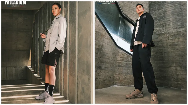 蔡詩芸（左）、王陽明（右）換上新年系列服飾新品。品牌提供