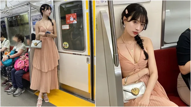 藤川流夢過去就曾因低胸小洋裝太惹火遭網友抨擊。翻攝自藤川流夢社群X（推特）