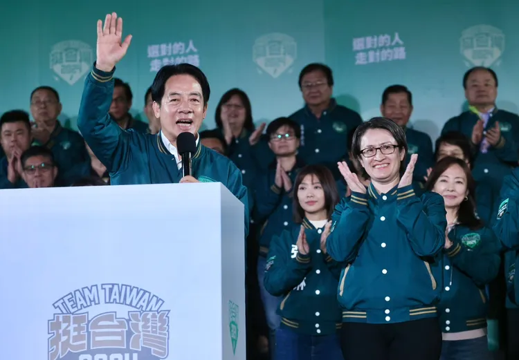 賴清德上台發表感言。林林攝