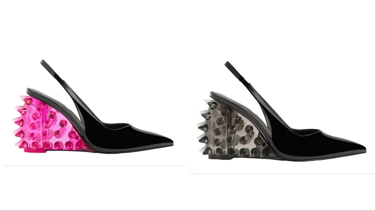 CHARLES & KEITH x  Chet Lo立體釘後繫帶高跟鞋，各3190元。品牌提供