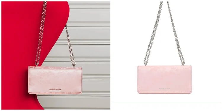 Paffuto緞面鍊條長夾（粉），1690元。品牌提供