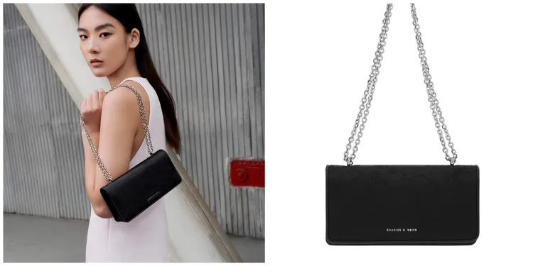 Paffuto緞面鍊條長夾（黑），1690元。品牌提供