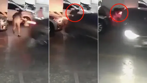 驚悚片|駕駛開上坡變「倒退嚕暴衝」 她驚逃卻正中車尾重創