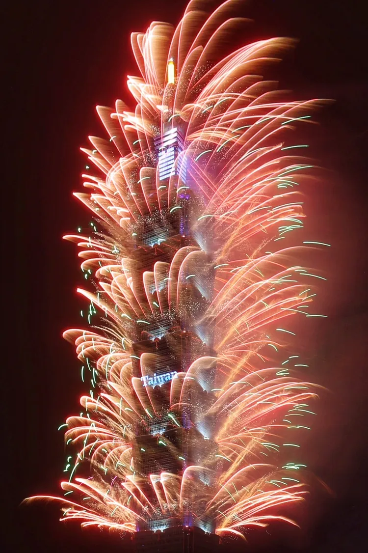 台北101煙火。林林攝