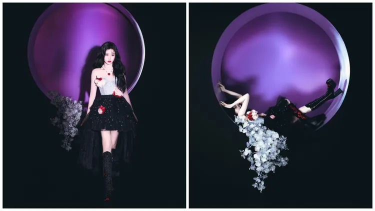 虞書欣穿著Moschino的訂製禮服化身「玫瑰女王」。翻攝虞書欣IG