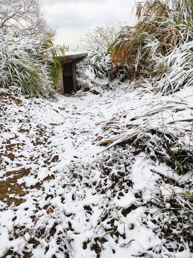 馬祖雪景曝光！罕見的雪中哨站。翻攝臉書「馬祖有個周小馬 追淚人」
