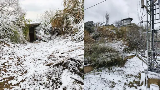 马祖雪景曝光!罕见的雪中哨站 机场跑道结冰取消航班