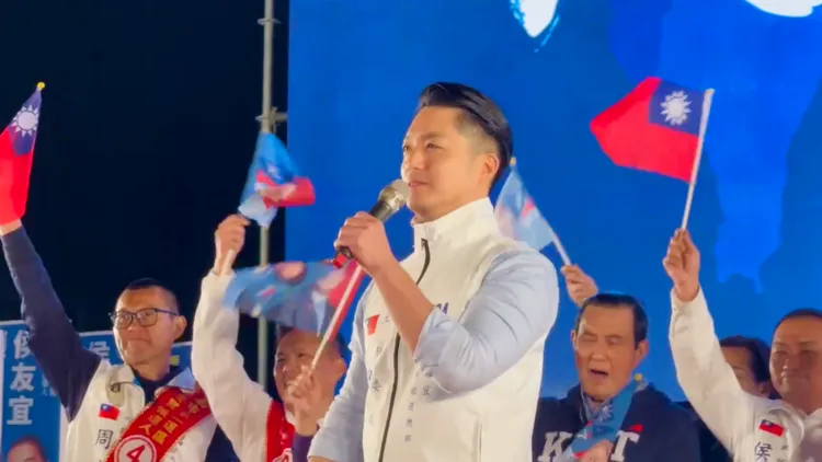 蔣萬安高喊要找回善良、正直、誠信。讀者提供