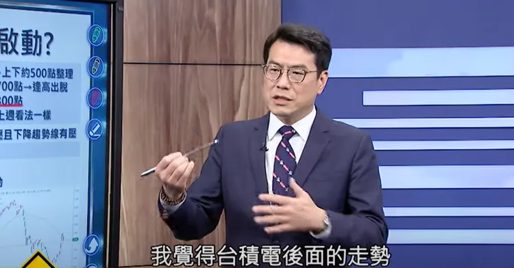 盈利投資董事長鍾國忠分析台積電後續走勢。翻攝《理財達人秀》節目