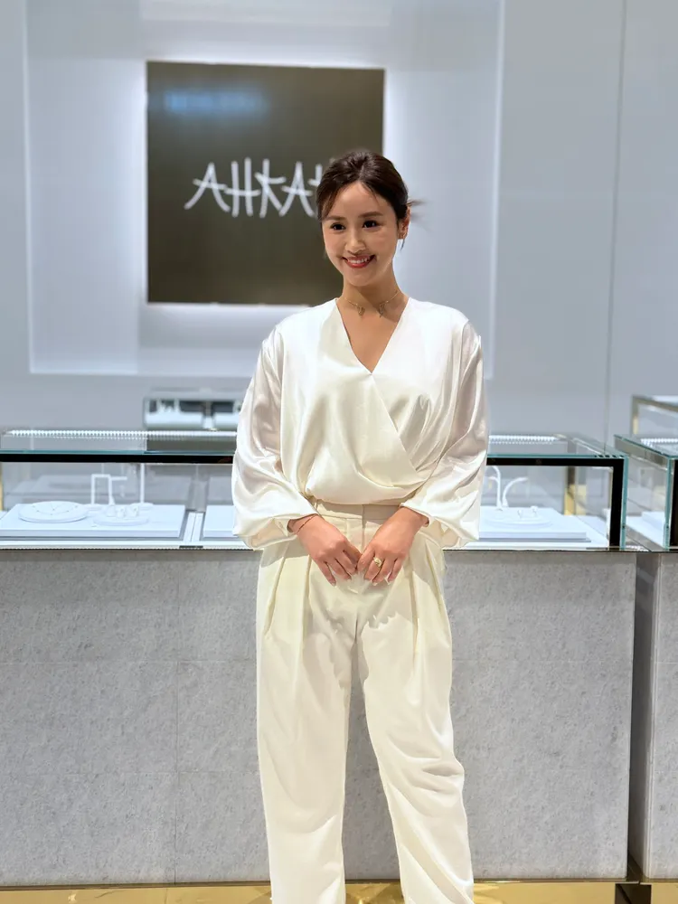 Sandy今出席珠寶品牌活動，爆料鹿希派曾包了2個「白包」給爸爸吳宗憲。張家玲攝