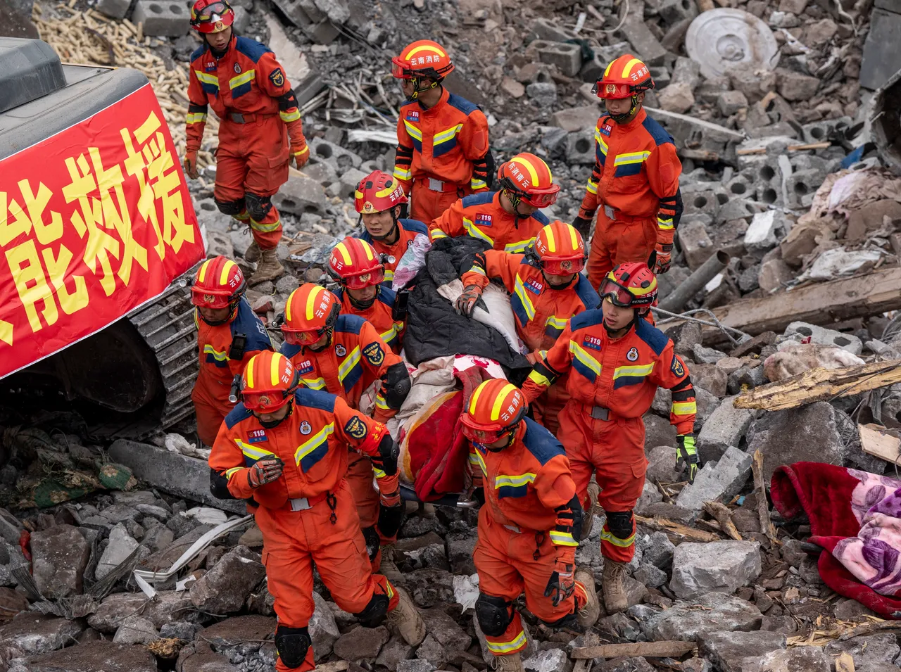 雲南省鎮雄縣22日發生山體崩塌,44人罹難。新華社