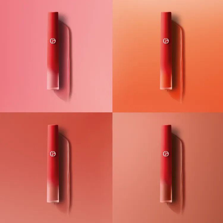 GIORGIO ARMANI奢華絲絨雲霧唇萃推出限量4色選，各1550元。品牌提供