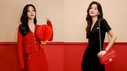 龍年裝變成閨蜜裝！　楊紫揪喬欣套MK「紅黑配」秀出8年情