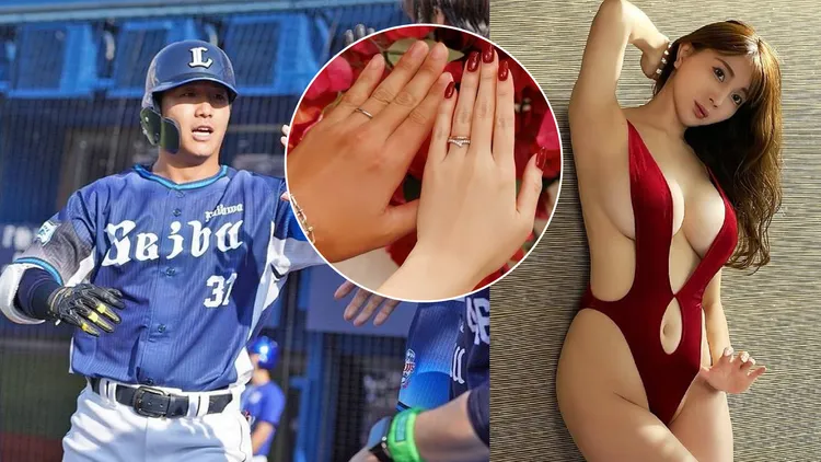 森咲智美（右）和日職選手平沼翔太曬出婚戒。翻攝morisakitomomi IG、hiranumashota IG