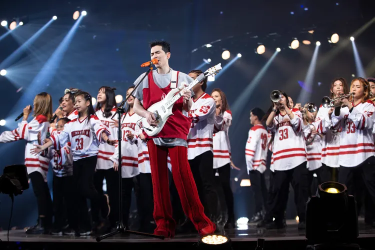 紅隊大使蕭敬騰8度登上《紅白》。台視提供