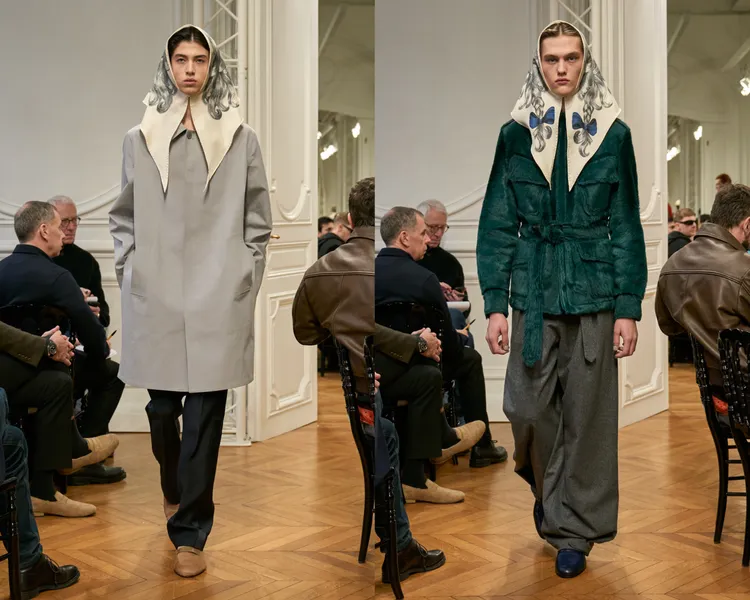 經典圍巾上印製了髮辮印花。品牌提供