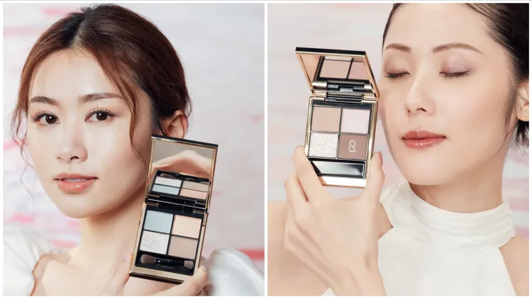 Model示範晶采盈緻眼彩盤#134（右圖）、#135（左圖）。品牌提供