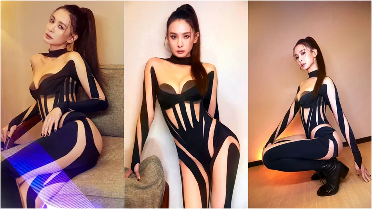 安心亞鏤空戰袍性感指數爆錶。翻攝自安心亞臉書