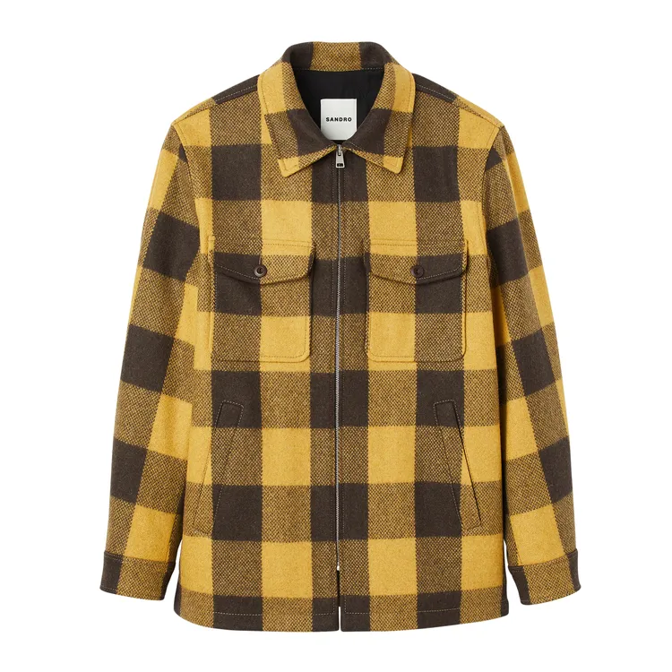 黃色格紋外套，1萬8890元。品牌提供