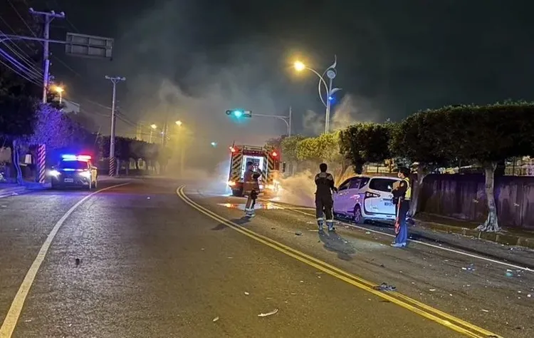 自小客車肇事時的時速高達94公里，超出該路段速限40公里1倍以上。民眾提供