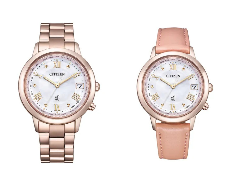 台灣限定款全球電波時計腕錶CB1137-65W，36mm，鈦金屬錶殼，粉蝶貝錶面，鈦金屬/煙燻粉環保材質錶帶，防水深度50米，3萬3900元。品牌提供