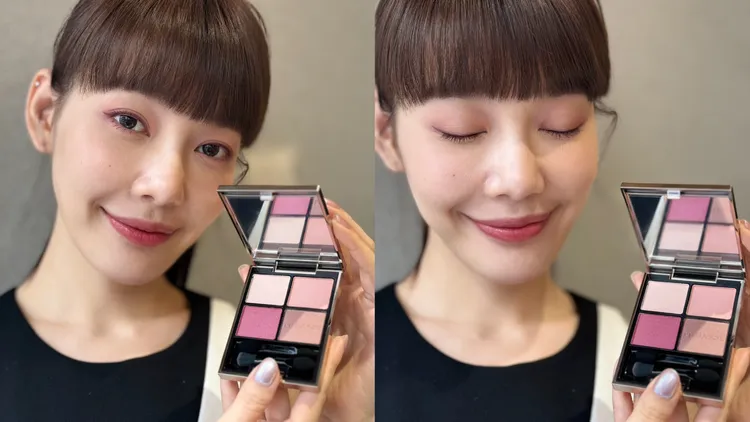 Model示範晶巧霓光眼彩盒#24，張家玲攝。品牌提供