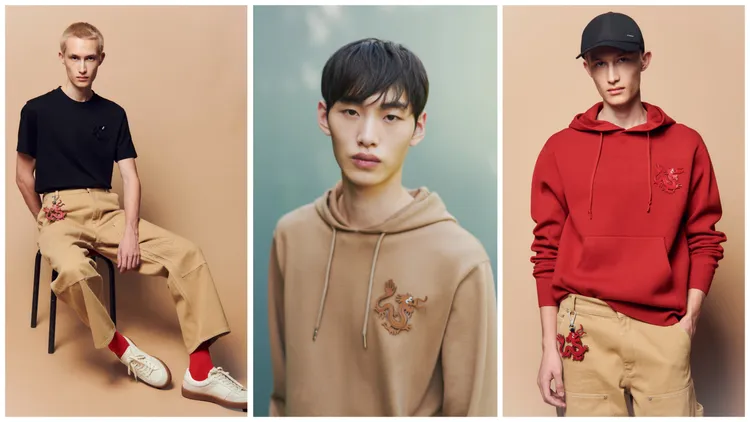 男裝運用卡其色、黑色增添實穿性、紅色外觀則呼應即將到來的農曆新年。品牌提供