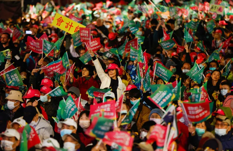 民進黨總統候選人賴清德昨天於凱道造勢。路透社