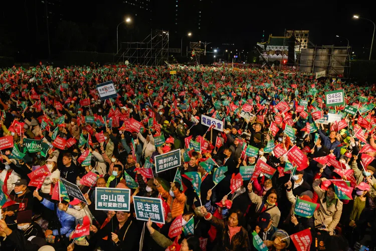 民進黨總統候選人賴清德昨天於凱道造勢。路透社