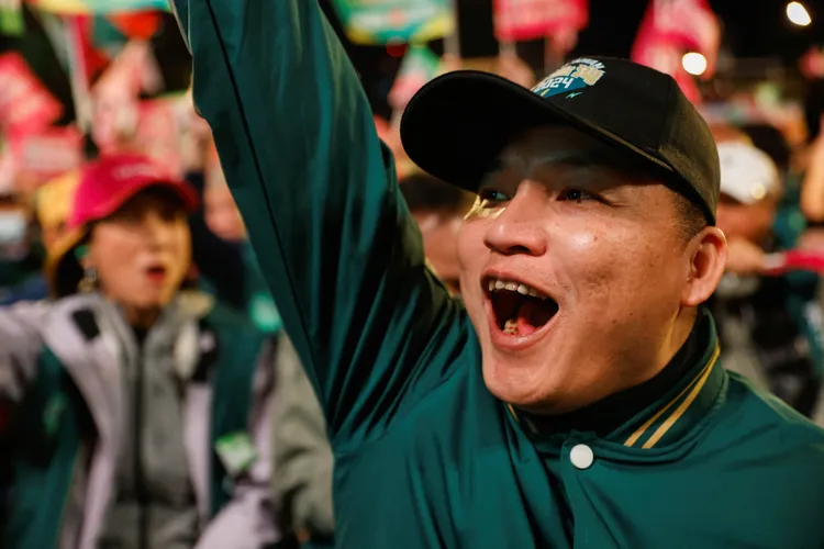 民進黨總統候選人賴清德昨天於凱道造勢。路透社