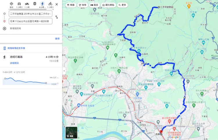 少年低溫徒步走8小時，從北投上陽明山後從巴拉卡公路走下山到淡水，毅力相當驚人。翻攝畫面