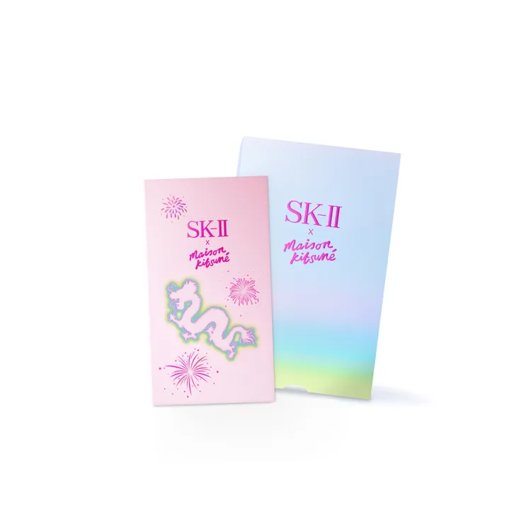 可愛又夢幻的SK-II x Maison Kitsuné限定版粉色紅包。品牌提供