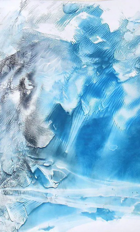 唐雙寧「藍色系列」抽象畫。翻攝網路