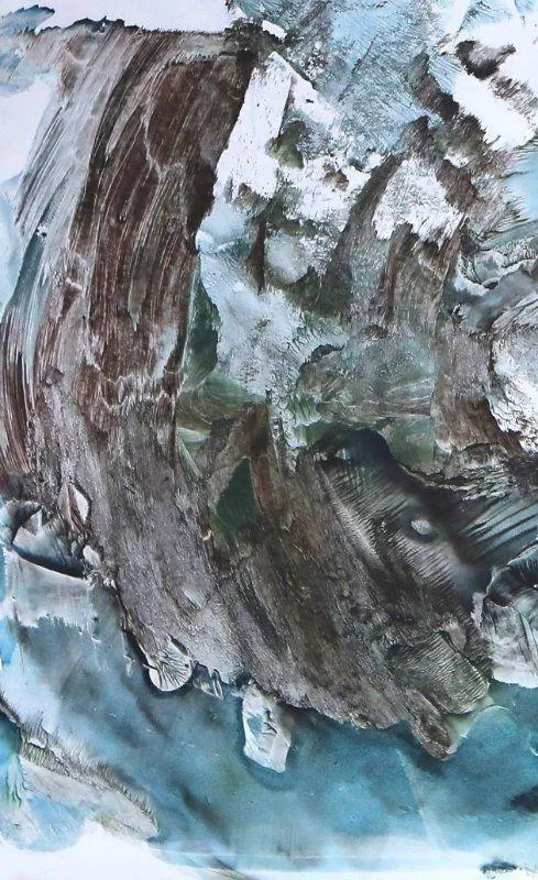 唐雙寧「藍色系列」抽象畫。翻攝網路