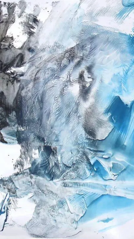 唐雙寧「藍色系列」抽象畫。翻攝網路