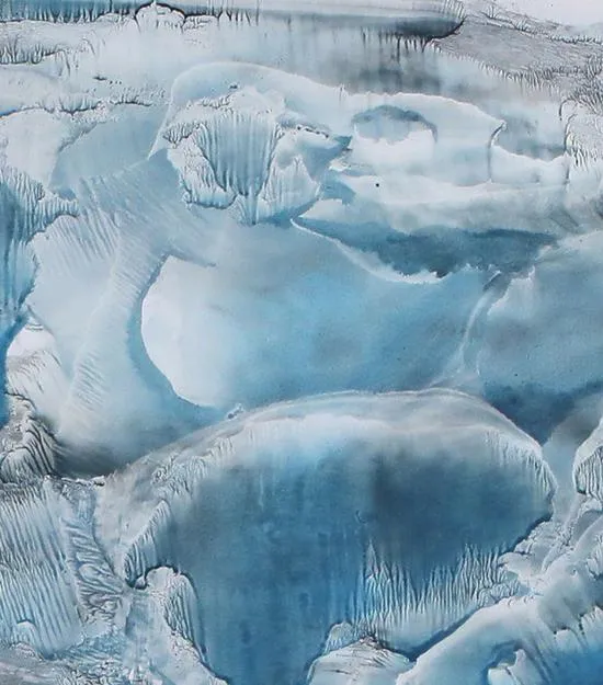 唐雙寧「藍色系列」抽象畫。翻攝網路