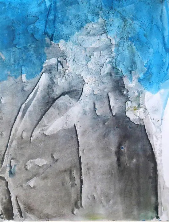 唐雙寧「藍色系列」抽象畫。翻攝網路