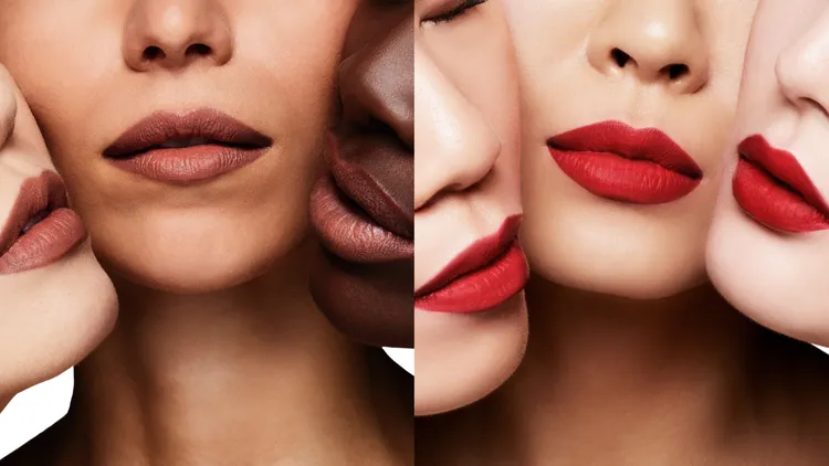 限量設計師微霧唇膏#100（左圖）、#16（右圖）妝效，品牌提供