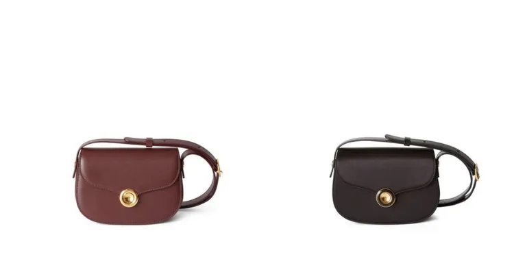 Ghiera包款迷你款上等精美馬鞍皮（左圖）、絲緞亮面小牛皮（右圖）9萬6400元。品牌提供