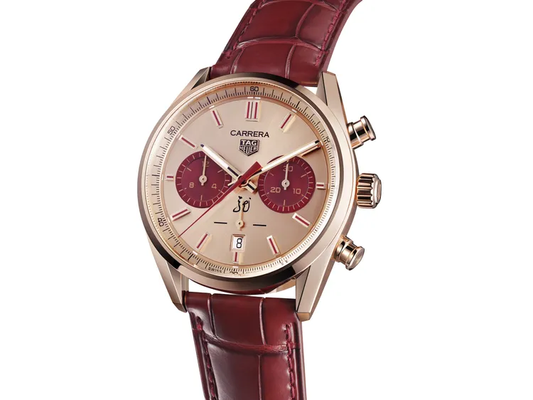 TAG Heuer Carrera Chronograph 龍年限量版腕錶玫瑰金款，74萬300元。品牌提供