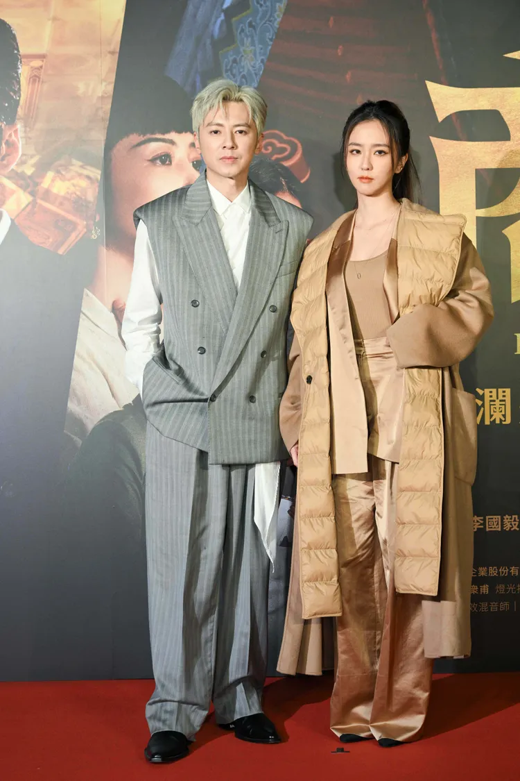 李國毅（左起）、周曉涵出席昨出席《商魂》首映會。欣蘭企業股份有限公司提供