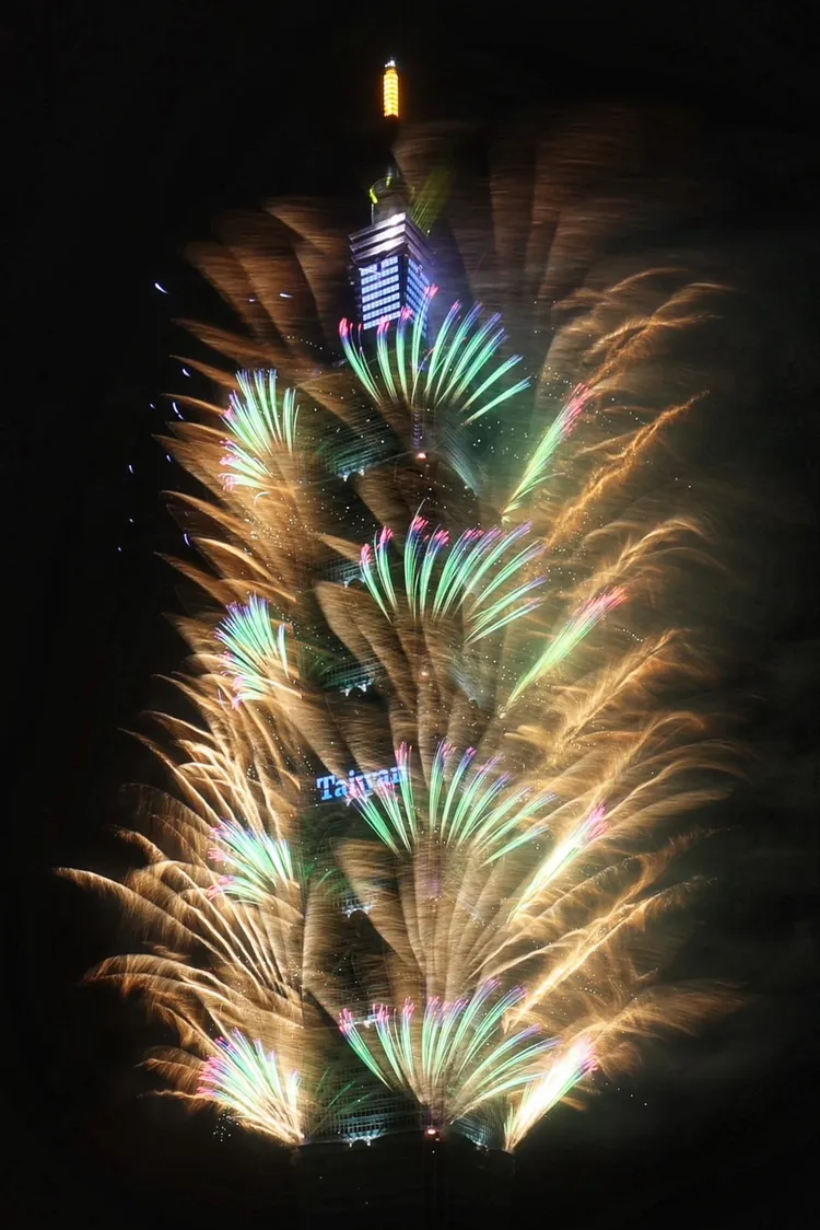 台北101煙火。林林攝