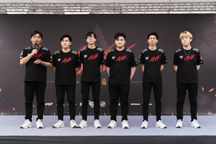 電競選手ANK Nai（左起）、ANK Jun、ANK Zirui、ANK Xin、ANK YanLin、ANK Pika。混血兒娛樂、ANK GAMING