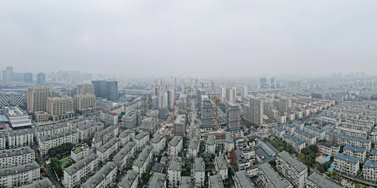 上海靜安區一處住房改造工程。新華社