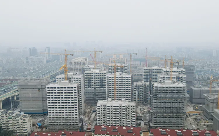 上海靜安區一處住房改造工程。新華社