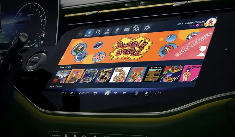 Mercedes-Benz與復古遊戲串流服務Antstream Arcade合作，以雲端形式提供遊戲盛宴。原廠照片