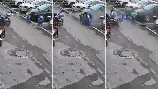 驚悚片｜男童手賤「鞭炮扔下水道」　人孔蓋炸飛把他KO了
